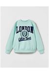 Miniğimin Cicileri London Baskı Çocuk Sweat - Mint