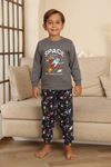 Miniğimin Cicileri Space Baskılı Erkek Çocuk Pijama Takımı - Gri