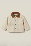 Miniğimin Cicileri Yaka Kadife Detaylı Erkek Çocuk Ceket - Krem