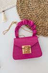 Miniğimin Cicileri Deri Görünümlü Kroko Desenli Çocuk Çapraz Çanta - Fuşya
