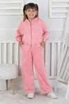 Miniğimin Cicileri 6-9 Yaş Fermuarlı Yıkamalı Kız Çocuk 2li Takım - Pembe