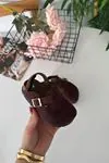 Miniğimin Cicileri Süet Unisex Çocuk Sabo Terlik - Acı Kahve