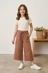 Miniğimin Cicileri Basic Kapri Kız Çocuk Oversize Alt - Kahverengi