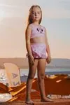 Miniğimin Cicileri Mnn Baskılı Puantiyeli Fırfırlı Kız Çocuk Bikini Takımı - Pembe