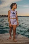 Miniğimin Cicileri Krm Baskılı Yıldız Desenli Kız Çocuk Bikini Takımı - Lila