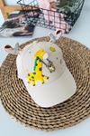 Miniğimin Cicileri 5-8 Unisex Zürefa Desenli Çocuk Şapka - Krem