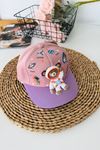 Miniğimin Cicileri 5-8 Astronot Bear Desenli Unisex Çocuk Şapka - Gül Kurusu