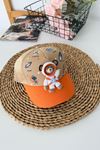 Miniğimin Cicileri 5-8 Astronot Bear Desenli Unisex Çocuk Şapka - Bej