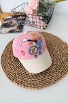 Miniğimin Cicileri 5-8 Helikopter Bear Desenli Unisex Çocuk Şapka - Pembe