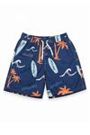 Miniğimin Cicileri Hawaii Surf Club Desenli Erkek Çocuk Deniz Şortlu Mayo - Lacivert