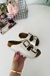 Miniğimin Cicileri Mantar Tabanlı Unisex Çocuk Terliği - Beyaz