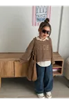 Miniğimin Cicileri Premium Nice Fileli Kız Çocuk Spor 3lü Takım - Kahverengi