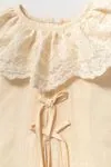 Miniğimin Cicileri Dantel Yakalı Şortlu Kız Bebek Takım - Krem
