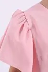 Miniğimin Cicileri Sırt Fiyonklu Fırfırlı Şortlu Kız Çocuk Takım - Pembe