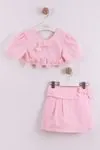 Miniğimin Cicileri Fiyonklu Şort Etekli Kız Çocuk Takım - Pembe
