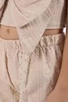 Miniğimin Cicileri Fiyonklu Crop Brode Pantolonlu Kız Çocuk Takım - Vizon
