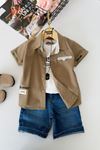 Miniğimin Cicileri Casual Style Kolyeli Erkek Çocuk 4 lü Takım - Haki
