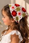 Miniğimin Cicileri Örgü Desenli Kız Çocuk Üçgen Bandana - Kırmızı