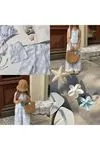 Miniğimin Cicileri Çiçek Dokulu Fiyonklu Kız Çocuk 2 li Takım - Mavi