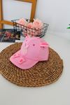 1-4 Yaş Tavşan Kulaklı 3D Kız Çocuk Şapkası - Pembe
