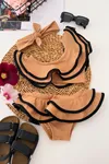 Miniğimin Cicileri Volanlı Kız Çocuk Bikini -Kahve