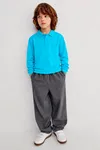 Polo Yaka Uzun Kol Unisex Okul Sweati - Turkuaz