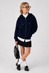 Basic Kapüşonlu Fermuarlı Unisex Çocuk Okul Hırka - Lacivert