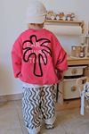 S Desenli Unisex Çocuk Kot Pantolon - SiyahKrem