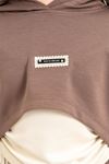 Büzgü Detaylı Crop Sweatshirtlü Kargo Pantolon Kız Çocuk 3’lü Takım - Kahverengi