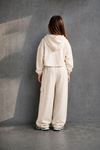 Büzgü Detaylı Crop Sweatshirtlü Kargo Pantolon Kız Çocuk 3’lü Takım - Bej