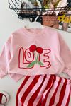 Love Kiraz Baskılı Kız Bebek 2 li Takım - Pembe