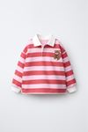 Ayıcık İşleme Detaylı Kız Çocuk Sweat - Pembe