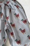 Ördek Desenli Unisex Çocuk Gabardin Pantolon - Gri