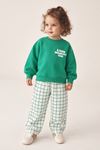 Little Wanderers Ekose Pantolonlu Unisex 2’li Takım - Yeşil