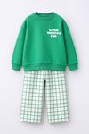 Little Wanderers Ekose Pantolonlu Unisex 2’li Takım - Yeşil