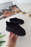 İçi Kürklü Süet Unisex Çocuk Botu - Siyah