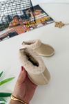 İçi Kürklü Süet Unisex Çocuk Botu - Krem