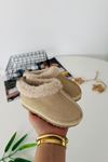 İçi Kürklü Süet Unisex Çocuk Botu - Krem