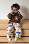 Renkli Çizim Baskılı Sweatshirt ve Pantolon Unisex Çocuk 2’li Takım - Kahverengi
