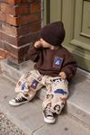 Renkli Çizim Baskılı Sweatshirt ve Pantolon Unisex Çocuk 2’li Takım - Kahverengi