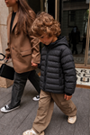 Miniğimin Cicileri Kapüşonlu (8-16 yaş) Unisex  Çocuk Şişme  içi Yünlü  Mont  - Siyah