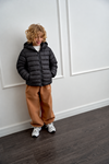 Miniğimin Cicileri Kapüşonlu (8-16 yaş) Unisex  Çocuk Şişme  içi Yünlü  Mont  - Siyah