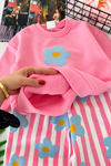 Papatya Baskılı Kız Çocuk 2 li takım - Pembe