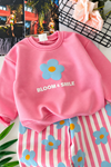 Papatya Baskılı Kız Çocuk 2 li takım - Pembe