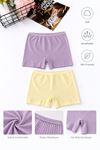 Miniğimin Cicileri Kaşkorse 2 li Kız Çocuk Boxer - Lila - Sarı