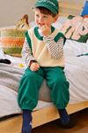 Erkek Çocuk Beli Lastikli Bol Paça Jogger Pantolon - Yeşil