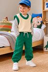 Erkek Çocuk Beli Lastikli Bol Paça Jogger Pantolon - Yeşil