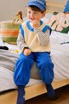 Erkek Çocuk Beli Lastikli Bol Paça Jogger Pantolon - Mavi