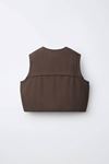 Milano Gabardin Kapitone Elyaflı Unisex Çocuk Yelek - Kahve