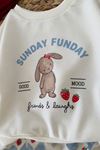 Sunday Çilek Baskılı Kız Bebek 2 li Takım - Krem